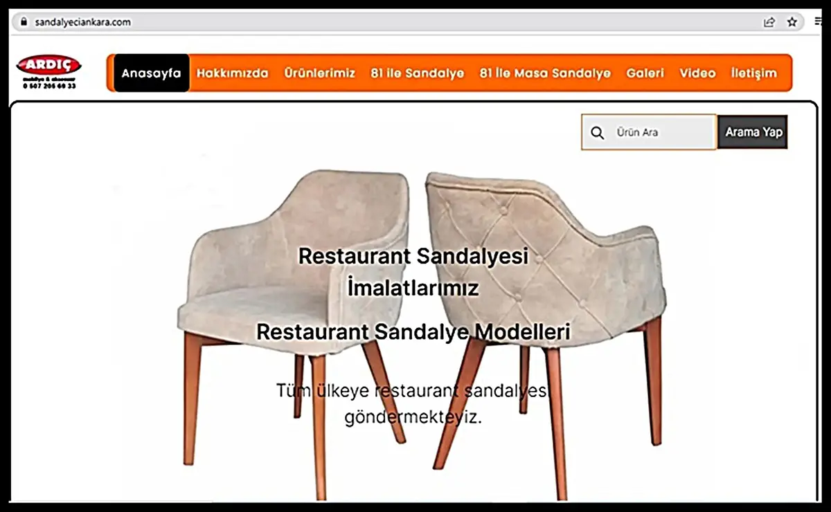 Sandalyeci Ankara Web Sitemiz